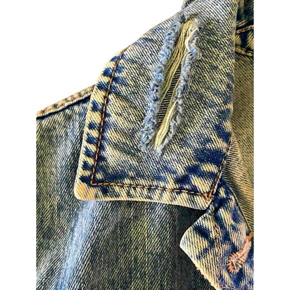 Old Navy Distressed Denim 100% Cotton Jean Jacket Medium - Picture 8 of 13